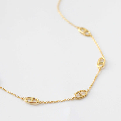Pig Nose Station Chain Necklace Gold Silver