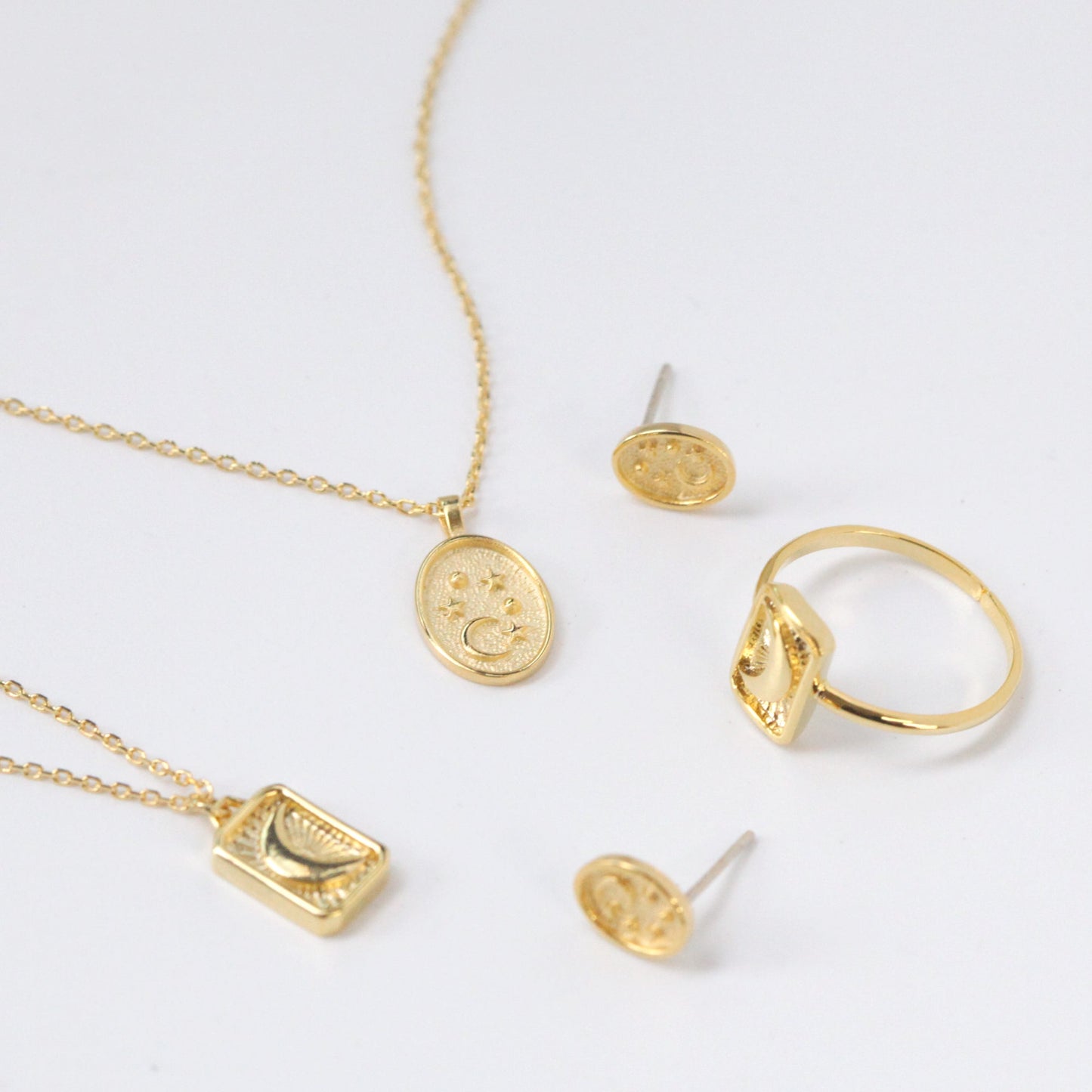 Crescent Moon Square Ring