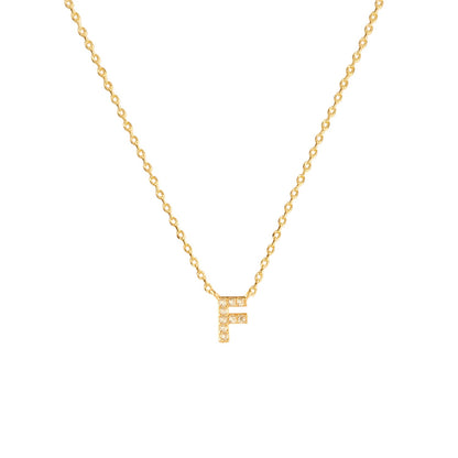 Tiny Initial Cubic Zirconia Pendant Necklace