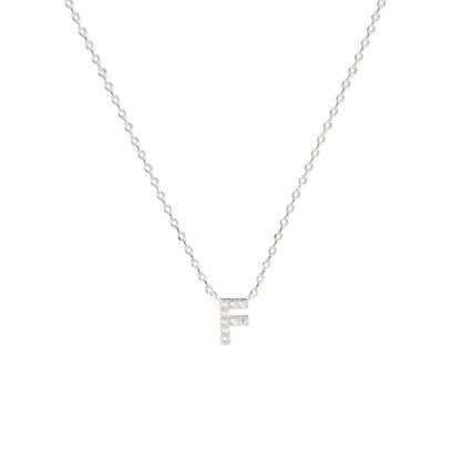Tiny Initial Cubic Zirconia Pendant Necklace