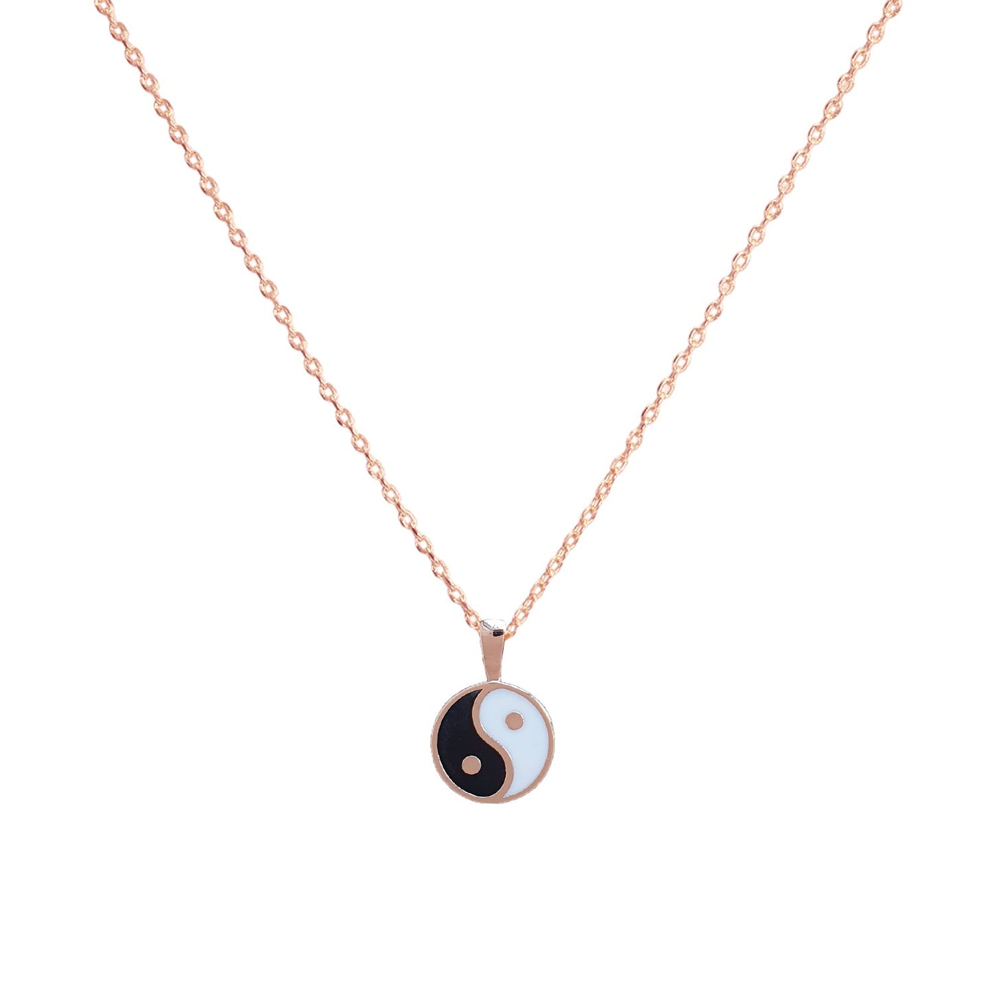 Yin Yang Pendant Black White Necklace