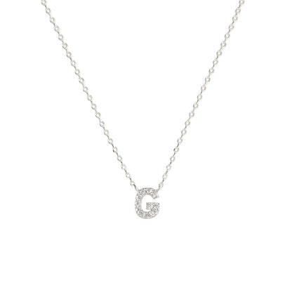 Tiny Initial Cubic Zirconia Pendant Necklace