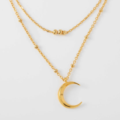 Crescent Moon Layered Set Choker Necklace
