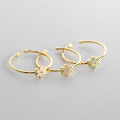 Tiny Color Flower Daisy Cute Ring adjustable