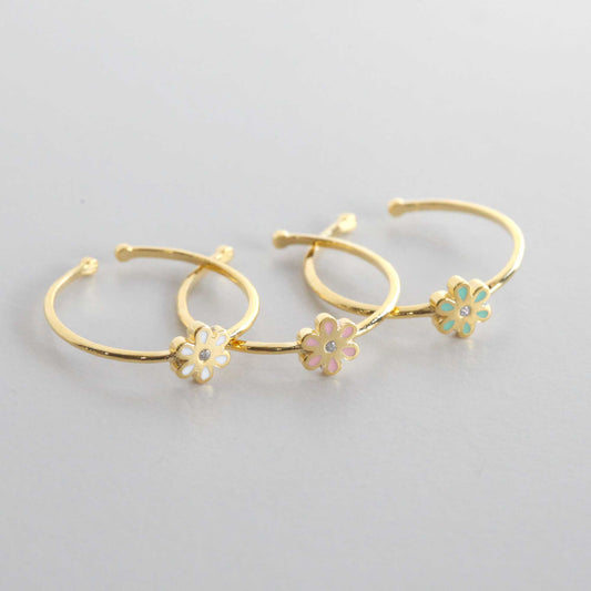 Tiny Color Flower Daisy Cute Ring adjustable