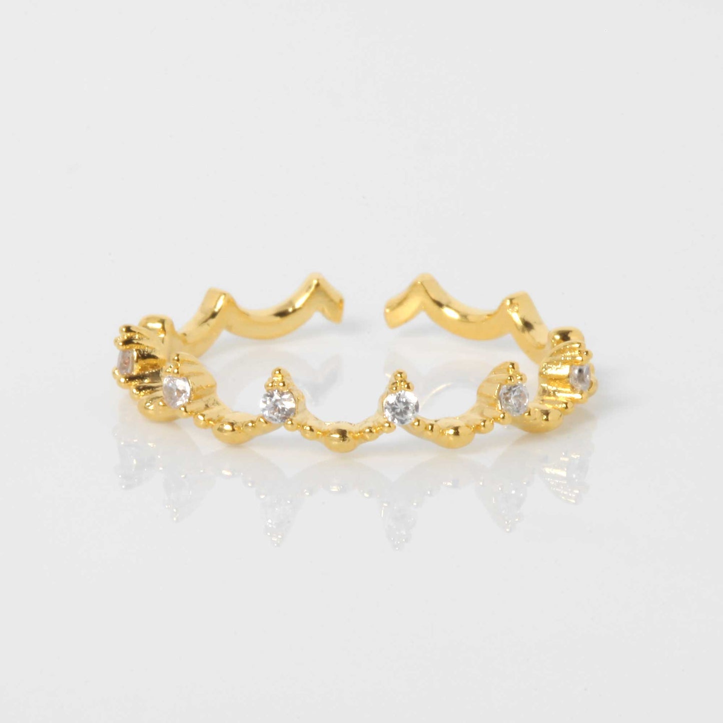 Crown Cubic Zirconia Adjustable Ring