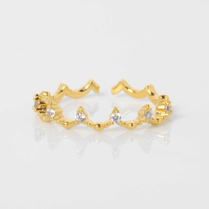 Crown Cubic Zirconia Adjustable Ring