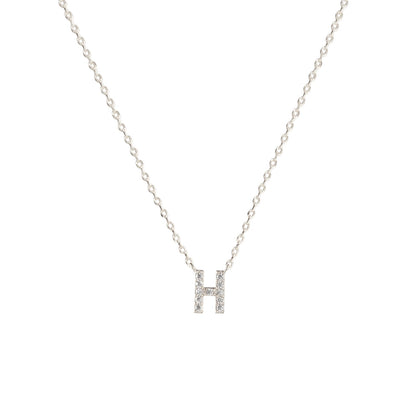 Tiny Initial Cubic Zirconia Pendant Necklace