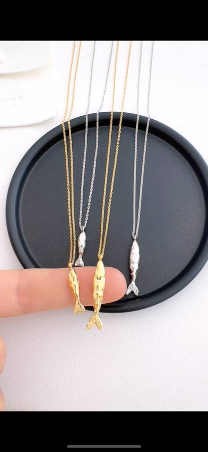 Fish Long Pendant Necklace