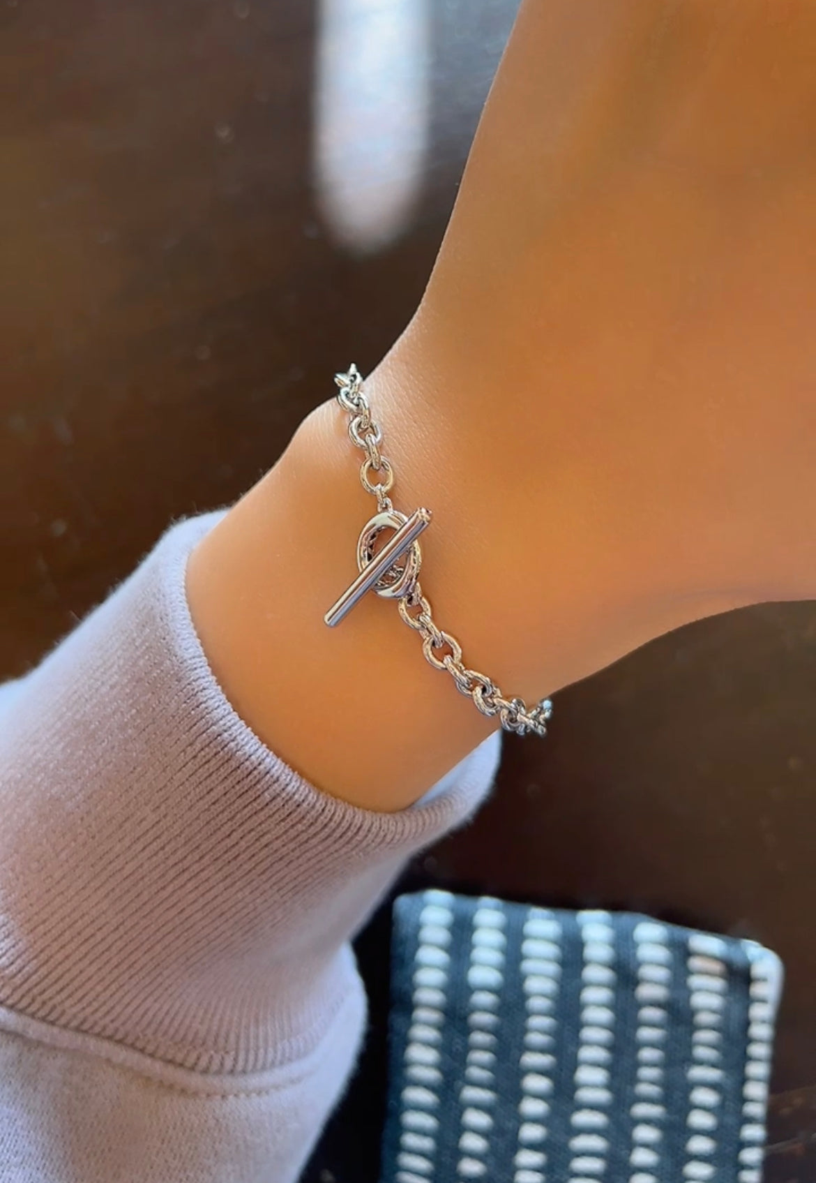 Toggle Charm T Bar Bold Chain Bracelet