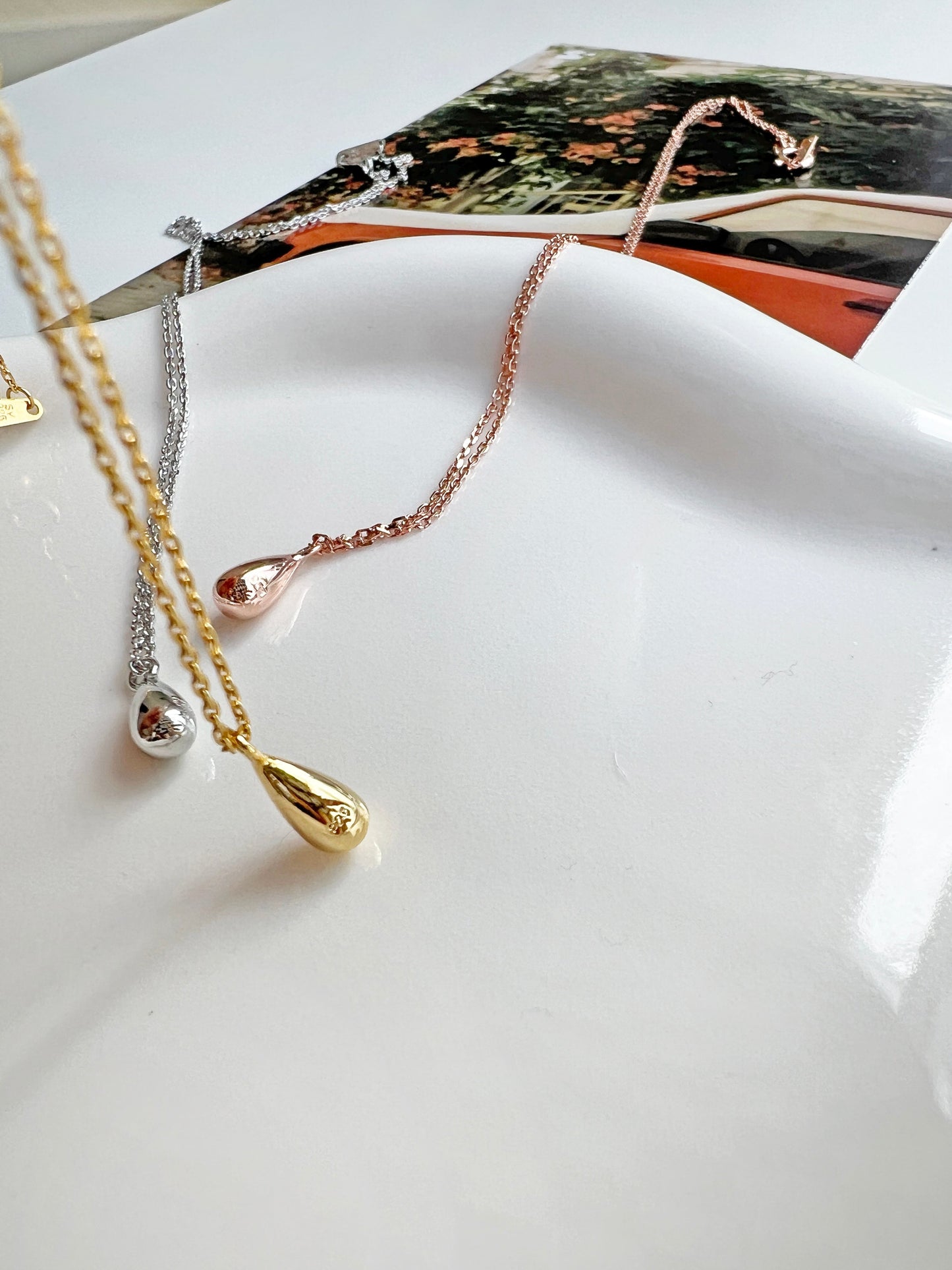 Tiny Bean Pendant 925 Silver Necklace