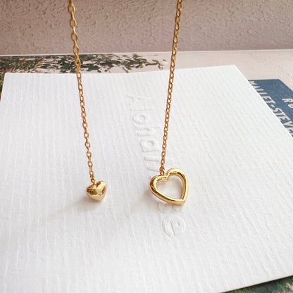 Pull Through Lariat Y Open Heart Necklace