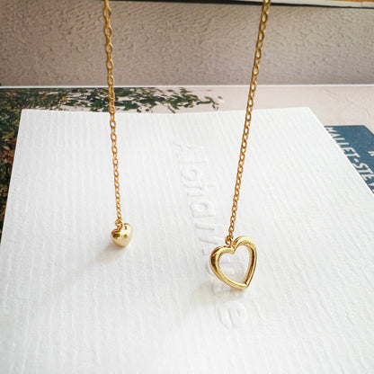 Pull Through Lariat Y Open Heart Necklace