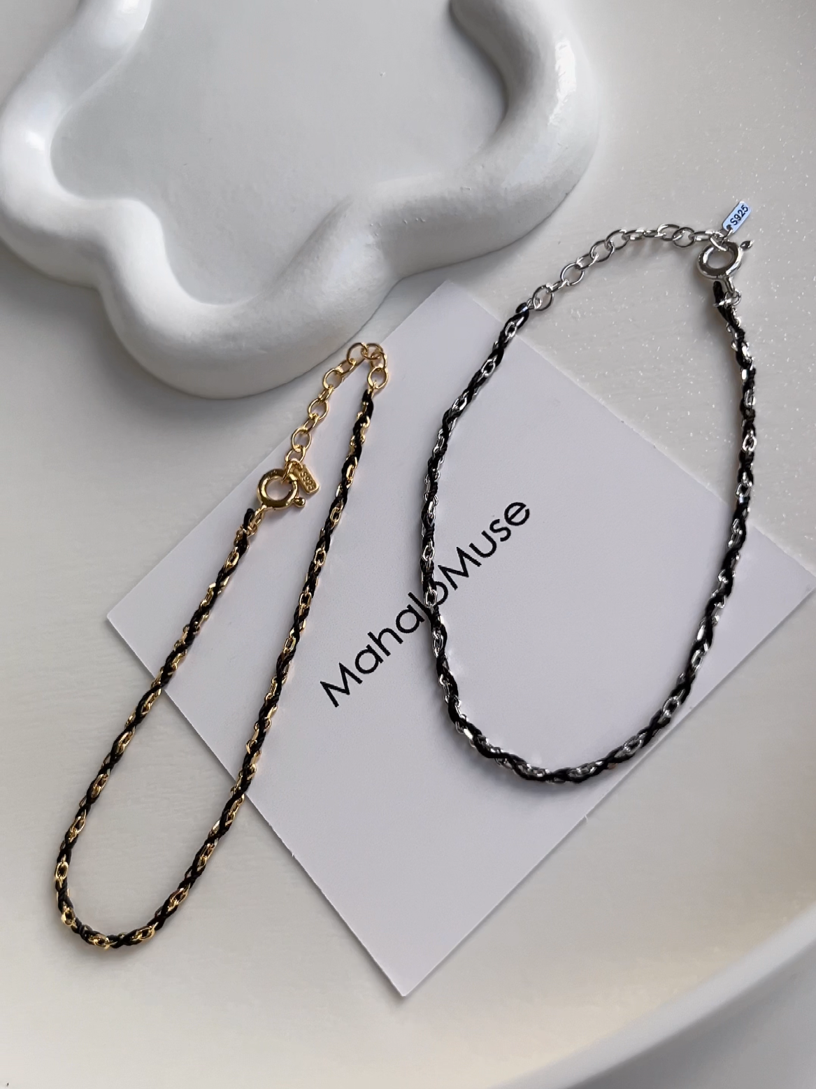 Color Thread 925 Silver Chain Bracelet