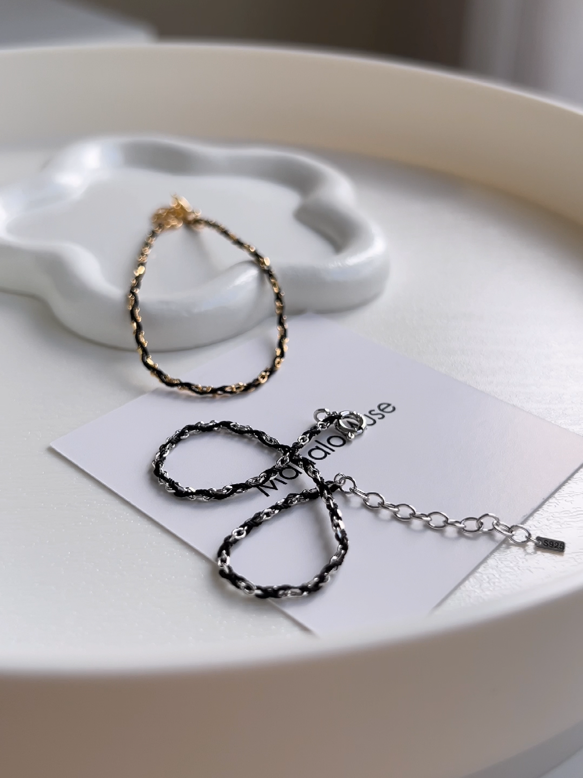Color Thread 925 Silver Chain Bracelet