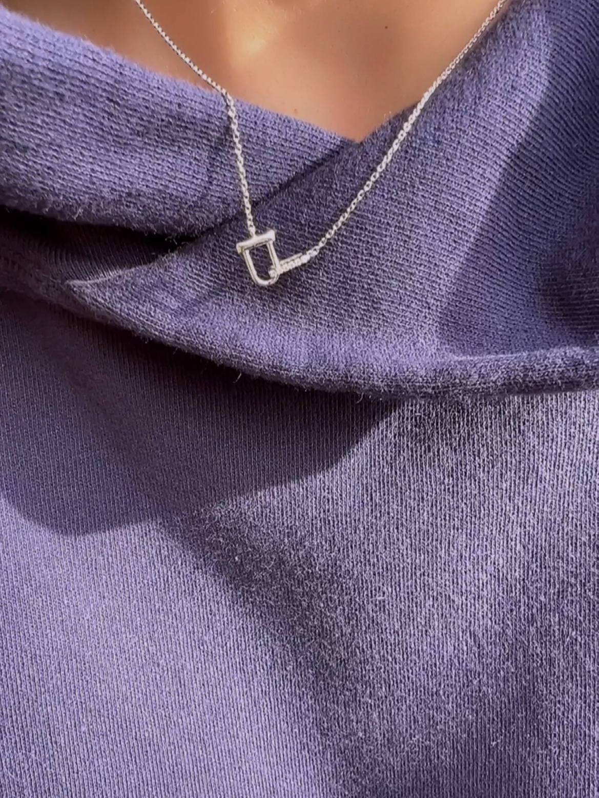 Interlock D Link Chain Linked CZ Necklace