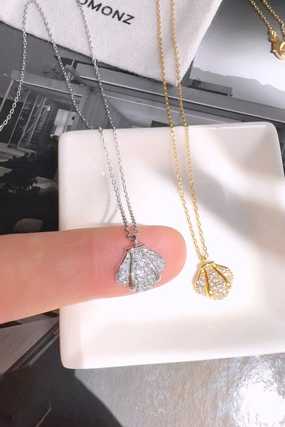 Ocean Shell Cubic CZ Pendant Necklace
