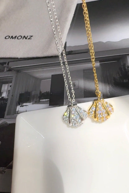 Ocean Shell Cubic CZ Pendant Necklace