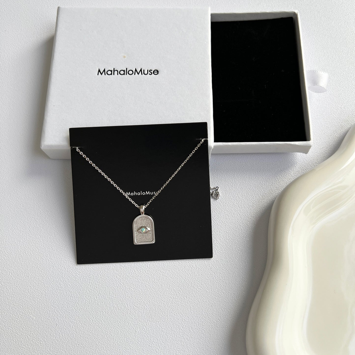 Arch Dorm Hamsa Eye Charm Necklace