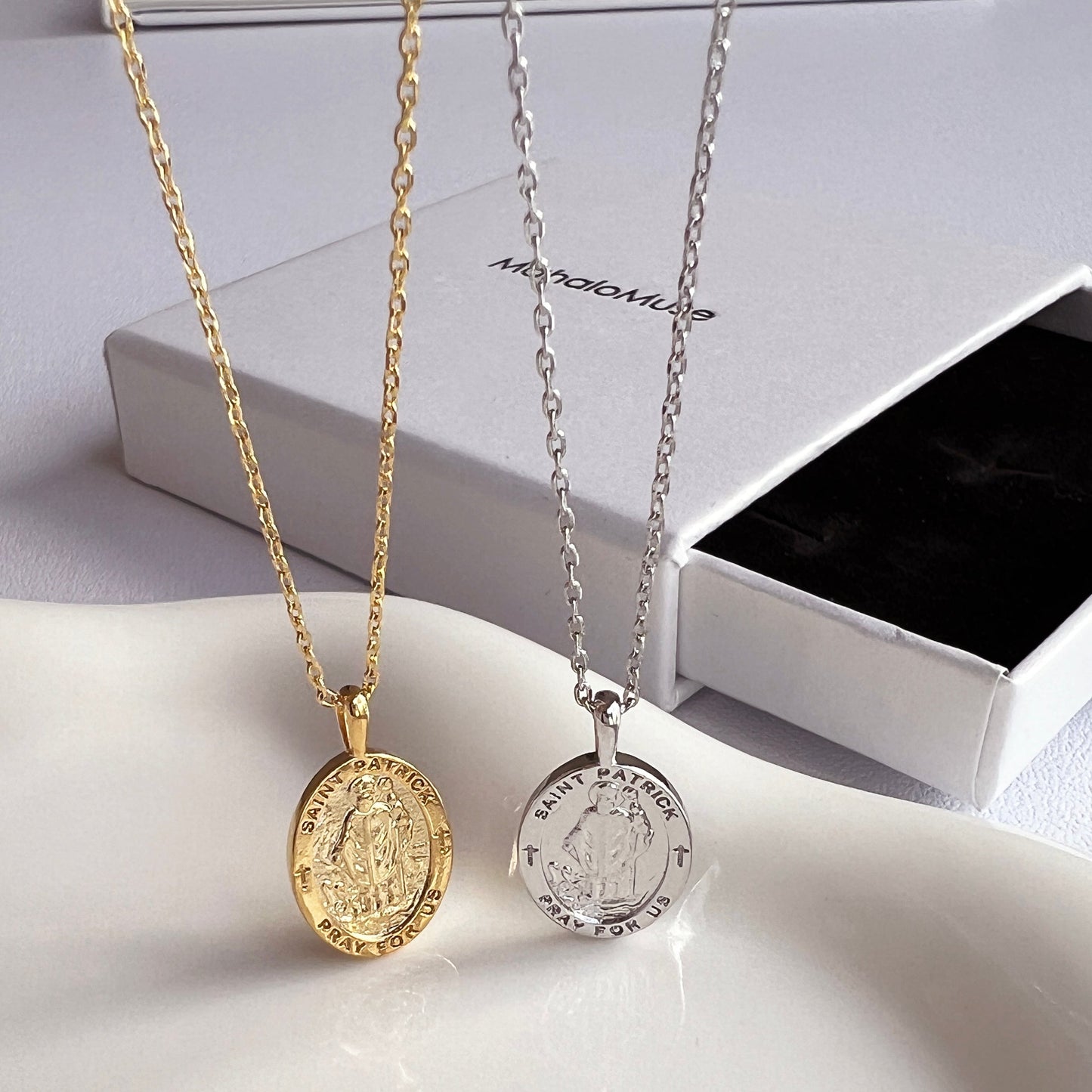 Medallion Pray For Us St Patrick Necklace