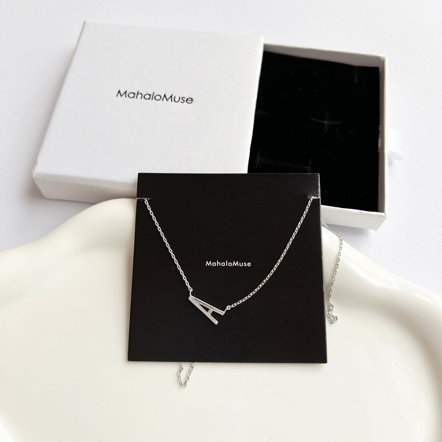 Initial Sideways Alphabet Letter Pendant Necklace