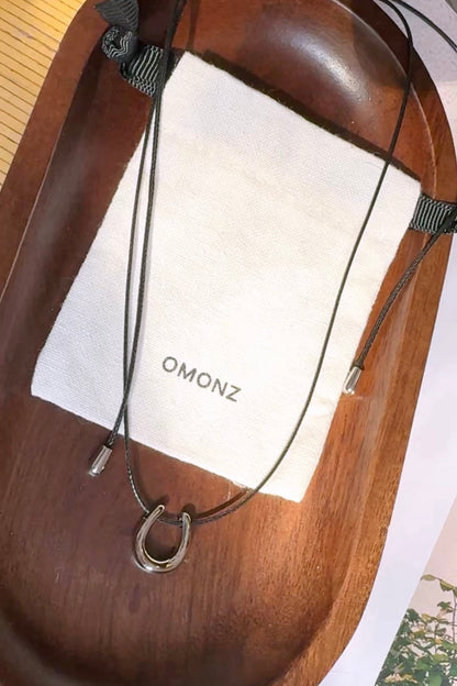 Horseshoe small Pendant Cord Necklace