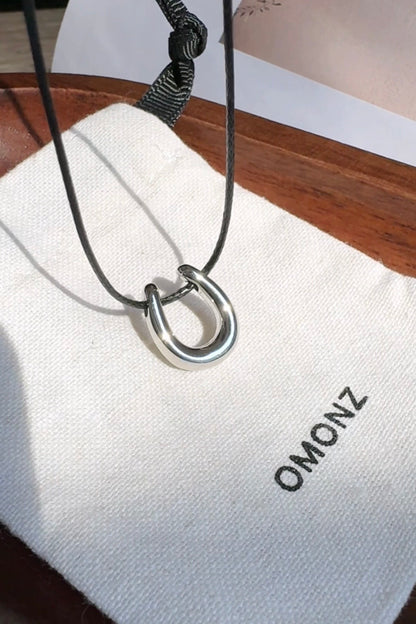 Horseshoe small Pendant Cord Necklace