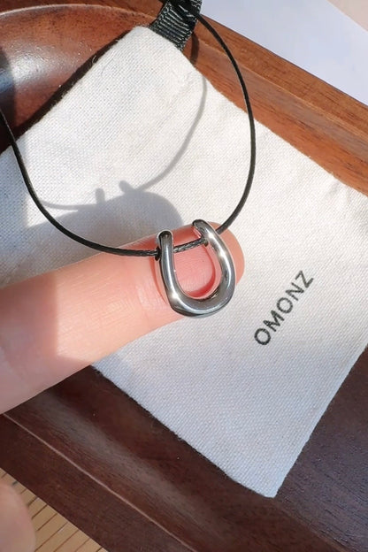 Horseshoe small Pendant Cord Necklace