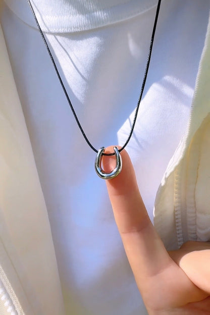 Horseshoe small Pendant Cord Necklace
