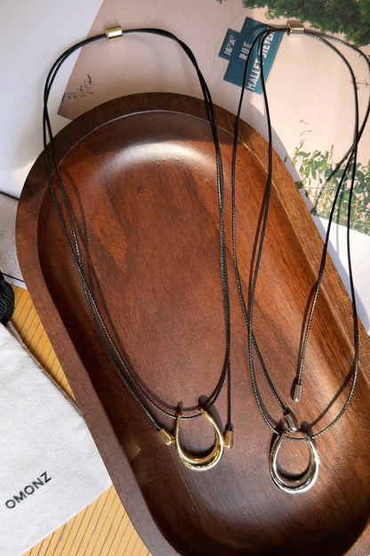 Horseshoe medium Pendant Cord Necklace