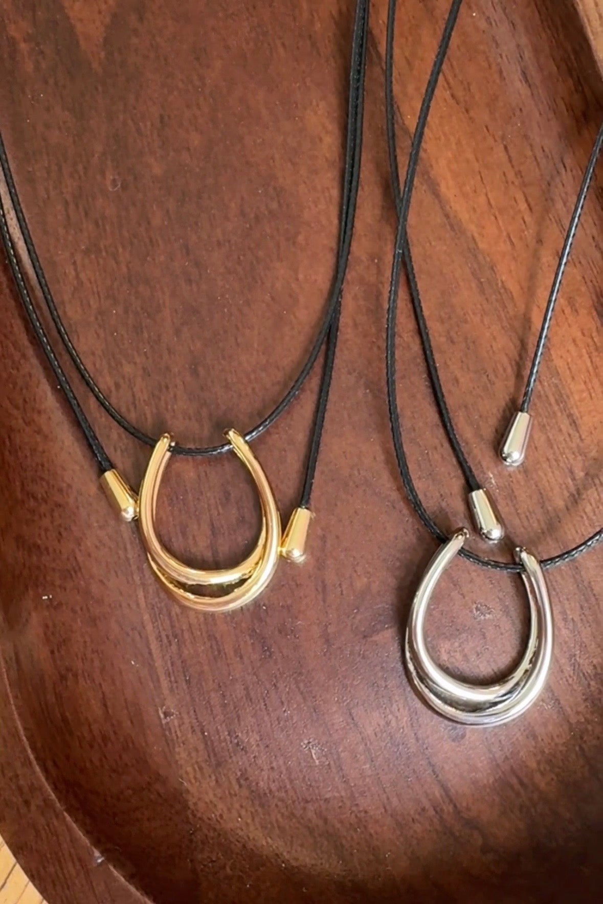 Horseshoe medium Pendant Cord Necklace