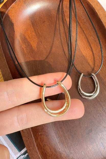 Horseshoe medium Pendant Cord Necklace