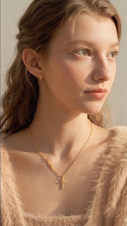 Cross Faith Letter script Necklace