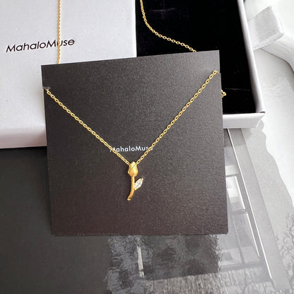 Tulip Cubic Zirconia Pendant Necklace