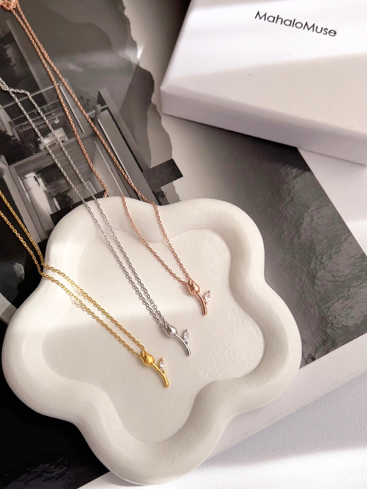 Tulip Cubic Zirconia Pendant Necklace