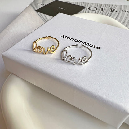 Love Letter Word Wire Adjustable Ring