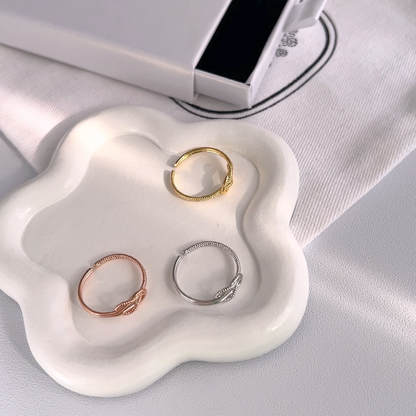Knot Double Ring Adjustable Open Ring