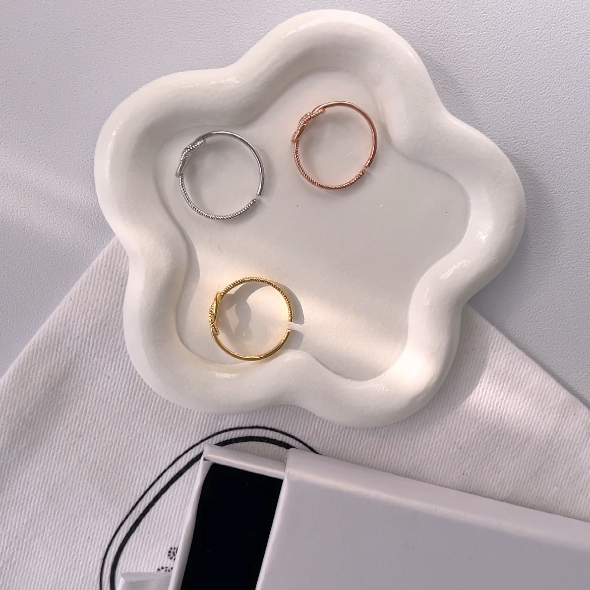 Knot Double Ring Adjustable Open Ring