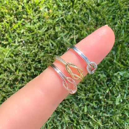 Knot Double Ring Adjustable Open Ring