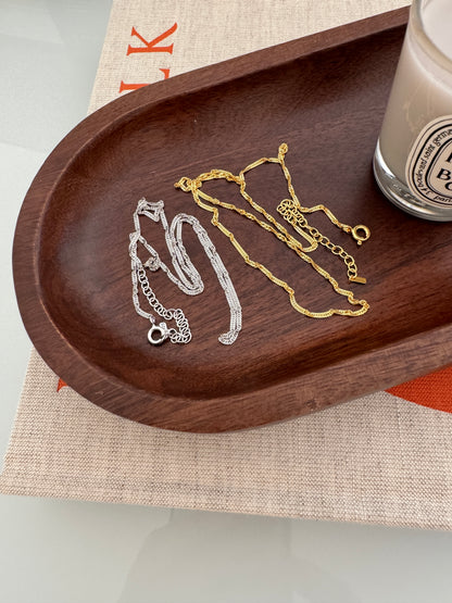 Twisted Chain Thin Rope Solid Silver Necklace