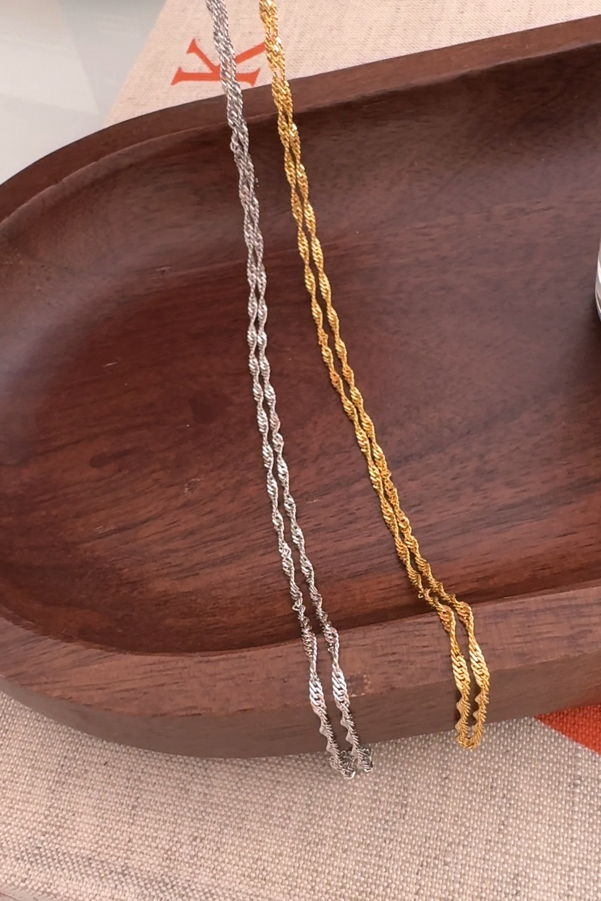 Twisted Chain Thin Rope Solid Silver Necklace