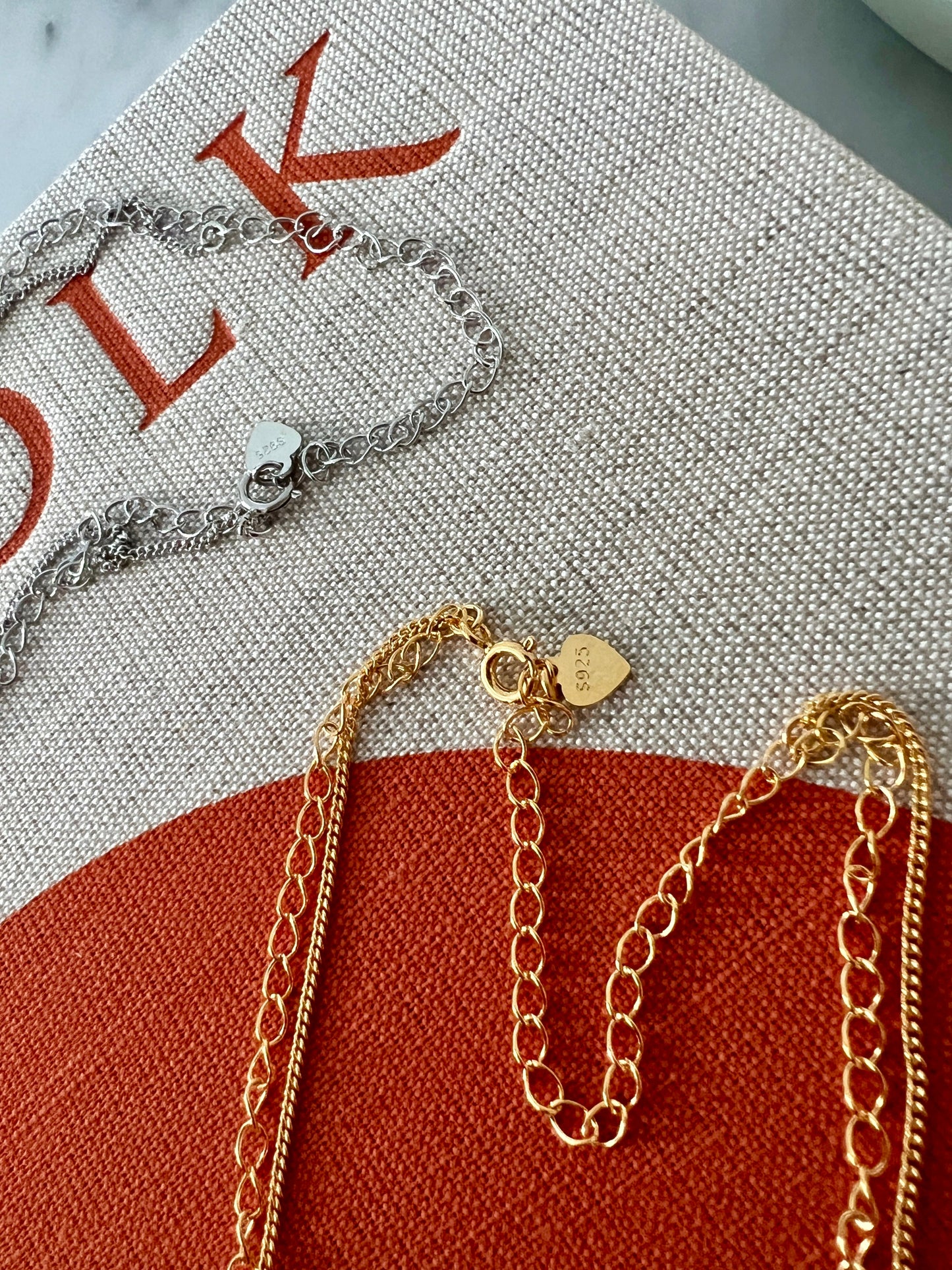 Layered Chain Bar Solid 925 Silver Necklace