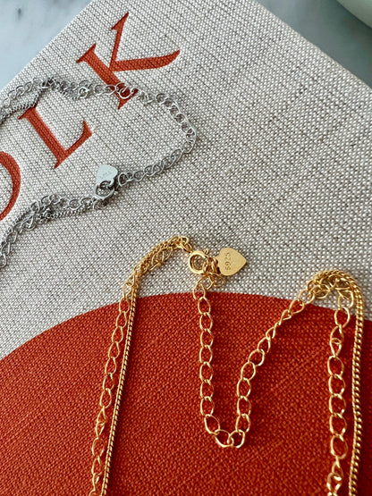 Layered Chain Bar Solid 925 Silver Necklace
