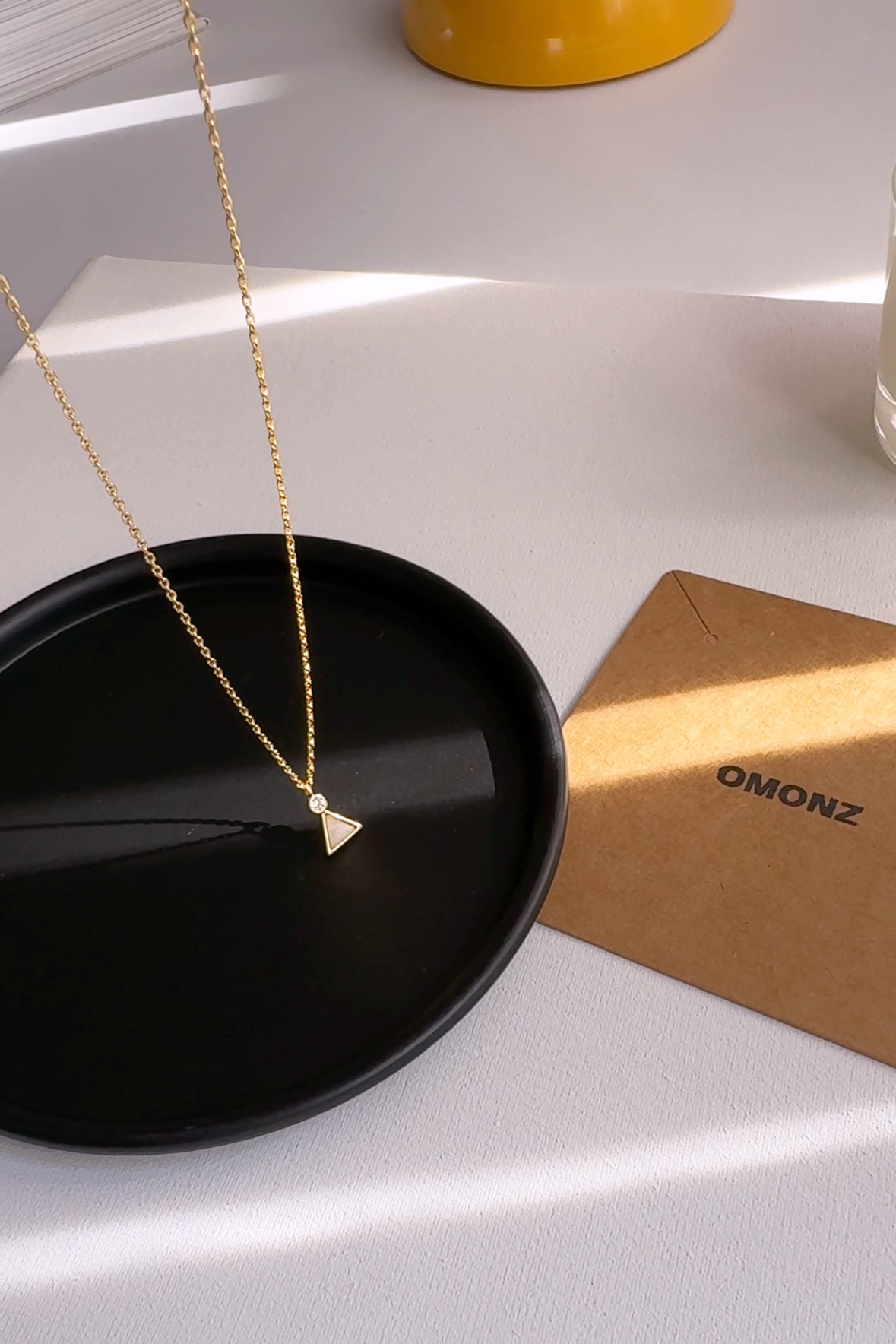 Triangle Opal CZ Stone Necklace