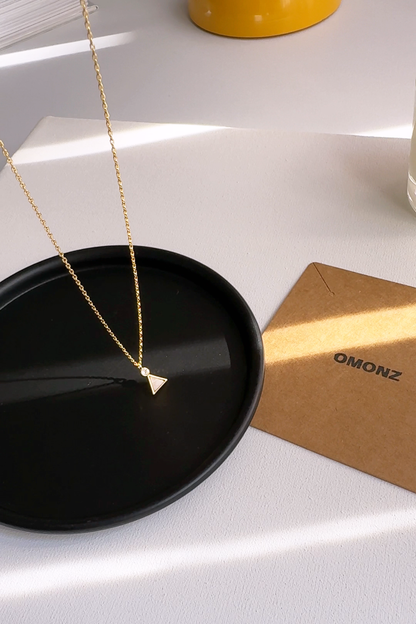 Triangle Opal CZ Stone Necklace