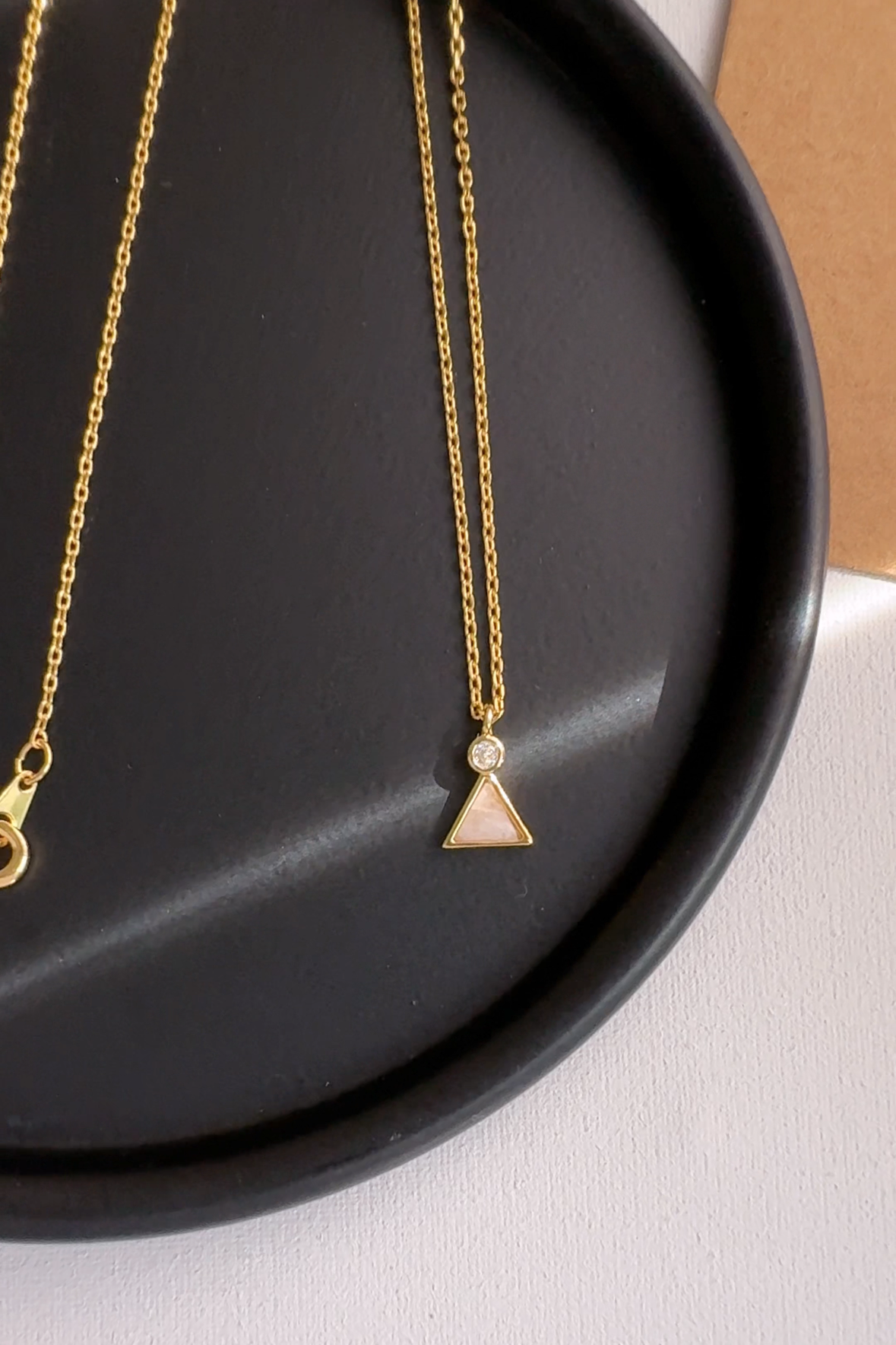 Triangle Opal CZ Stone Necklace
