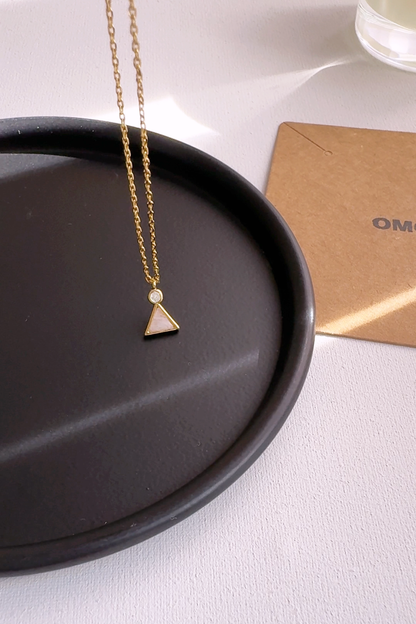 Triangle Opal CZ Stone Necklace
