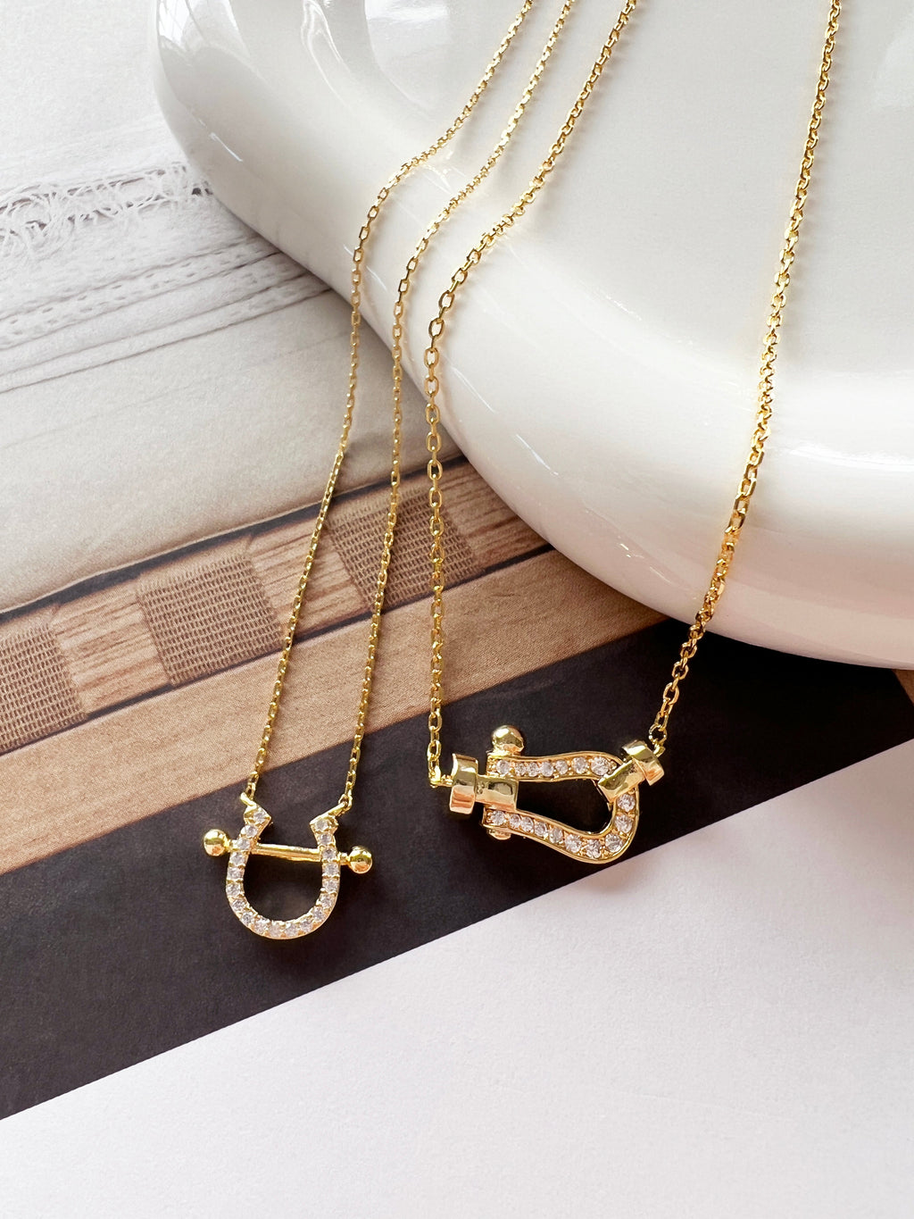 Horseshoe CZ Pendant 925 Necklace