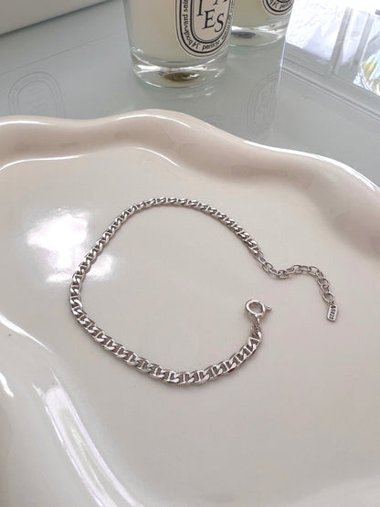 Anchor Chain 925 Silver Bracelet