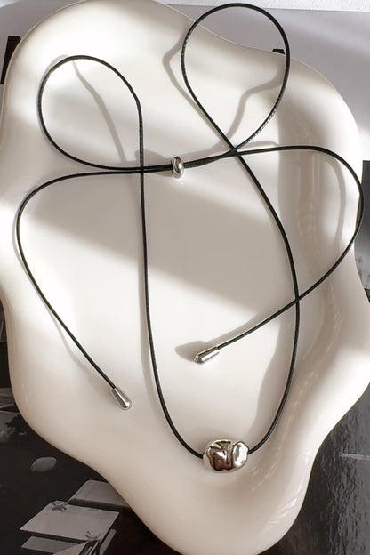Cord Necklace with Bean Pebble Pendant
